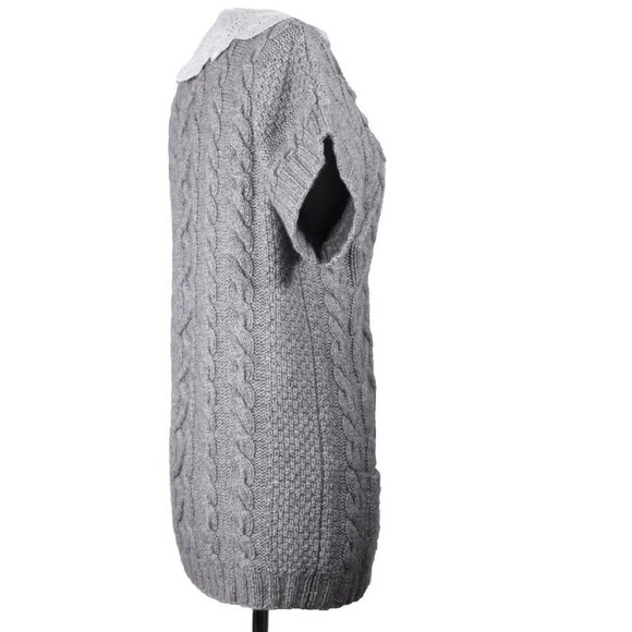 3.1 Phillip Lim Women’s Medium Gray Cable Knit Cashmere Cardigan Button Sweater - Picture 7 of 9